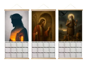 Magnetic Wood Frame Hanger Calendar